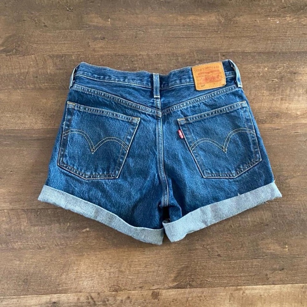 Levi's Classic Blue Denim Cuffed Women's Shorts
